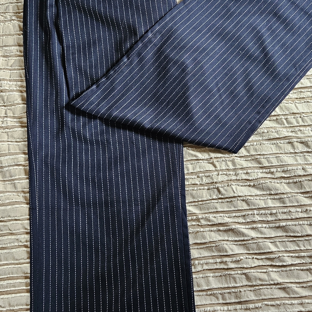 Abercrombie & Fitch Sloan Tailored Pant Ultra High Rise Wide Leg Pinstripe 32 Re